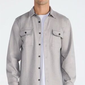 BYLT Men’s Coastal Overshirt in Heather-Grey XXL
